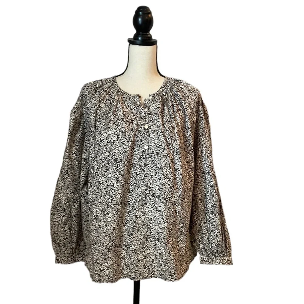 NWT Universal Thread SZ L Women's Balloon Long Sleeve Popover Blouse - Picture 2 of 15